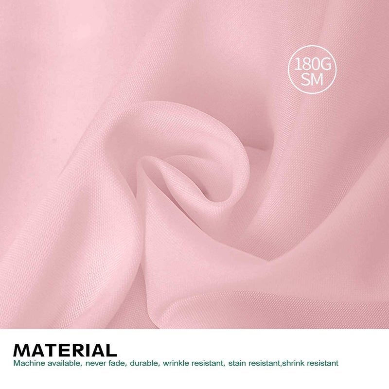 Surmente Pink Tablecloth 90 x 132-inch Rectangular Polyester Table Cloth for Weddings, Banquets, or Restaurants - Image 4